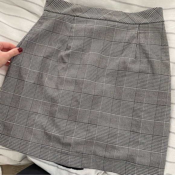 NWOT Zara Collection grey wrap chequered skirt - Picture 6 of 10